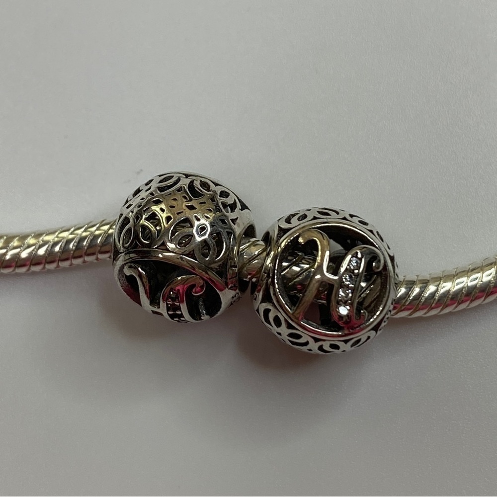 Sterling Silver Vintage Letter H Charm